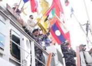 Parade Roll Dan Aksi VBSS Iringi Pelayaran KRI Bima Suci Menuju Colombo