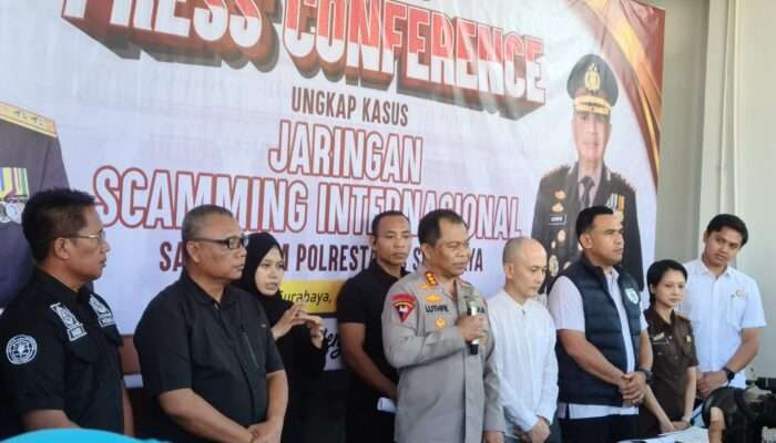 Polrestabes Surabaya Amankan 45 Tersangka Hasil Pengembangan Penyidikan Kasus Siber Internasional