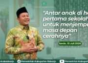 Hari Pertama Sekolah, Bupati Subandi Apresiasi Para Guru dan Orang Tua Siswa