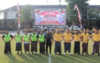 Meriahkan HUT Ke-81 Kemerdekaan RI, Polres Jombang Gelar Turnamen Mini Soccer Bersarung